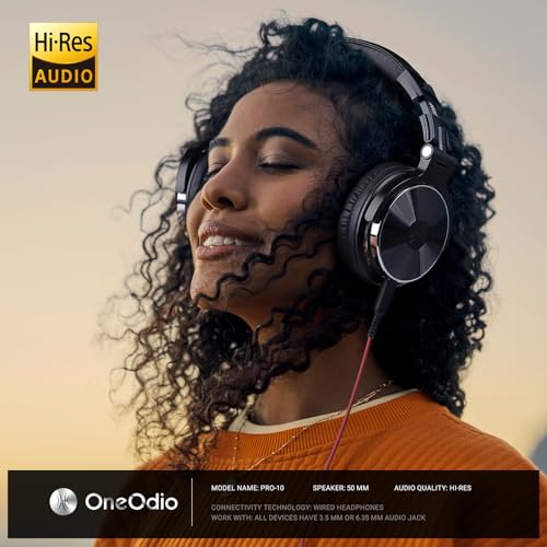 OneOdio Wired Over-Ear Headphones for Hello-Res Studio Monitoring & Mixing - DJ Stereo Headsets with 50mm Drivers and 1/4 to three.5mm Jack for Amplifier, Laptop, Recording,...