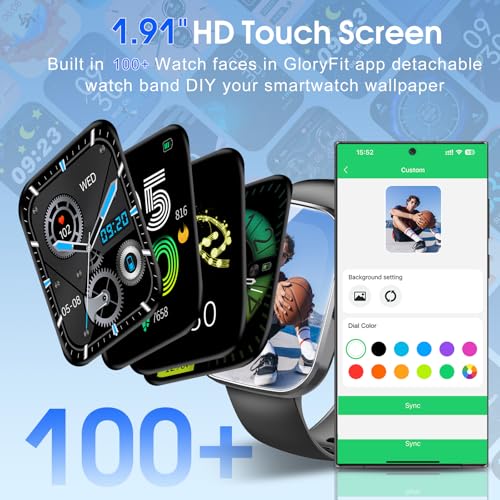 Smartwatch with 1.91" HD Show for Males and Girls (Name Performance), Health Tracker That includes Coronary heart Fee, Sleep, and Step Monitoring, 110+ Sports activities Modes, IP68 Waterproof...