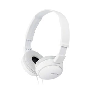 White Sony MDR-ZX110 Wired On-Ear Headphones from the ZX Collection